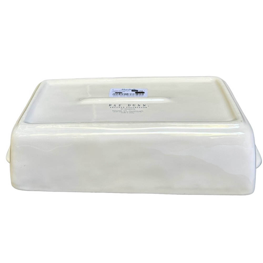 Rae Dunn LOAF Baking Dish Pan White Black Large Letters Dimples NWT 2017 OG - Picture 9 of 16